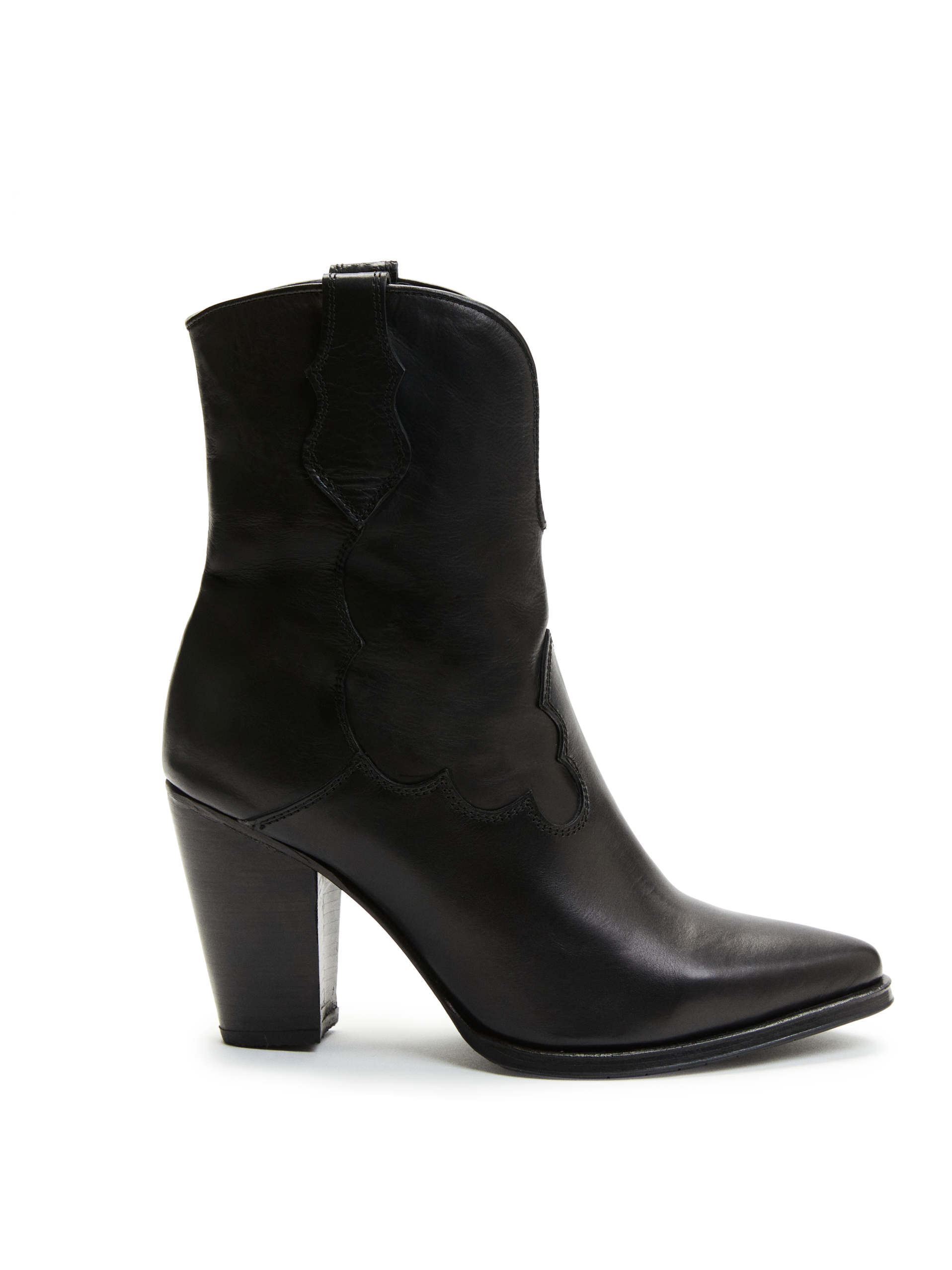 "V" Black Cowboy Boot