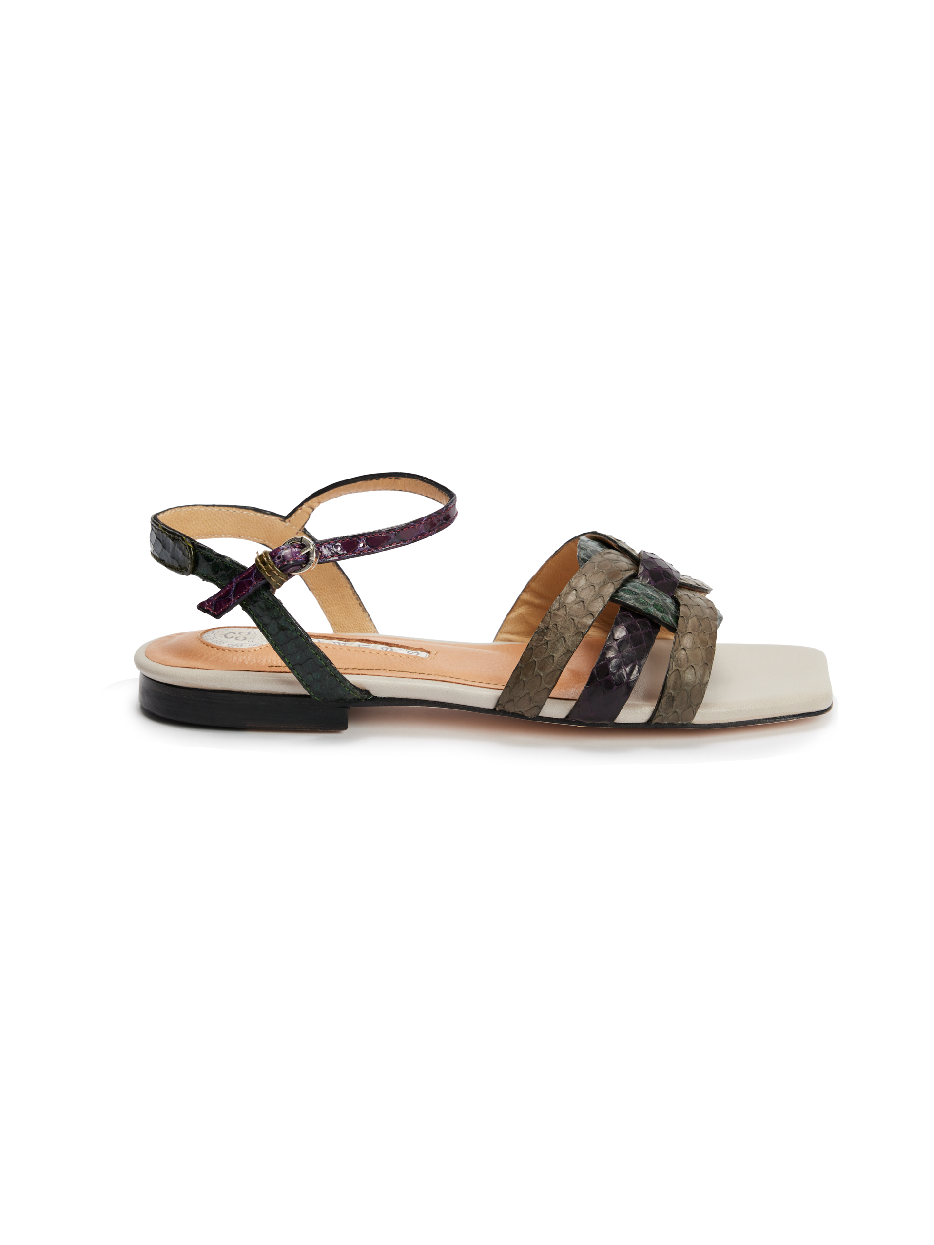 Cassis Grey Flat Sandal