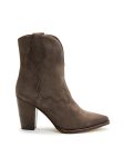 "V" Cowboy Bootie in Dark Grey