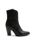 "V" Cowboy Bootie in Smooth Black