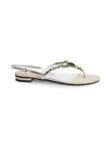 Jane Flat Sandal in Shimmery Silver